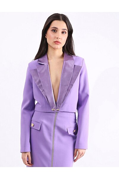 İLVİ Hannes Crepe Purple Women's Jacket