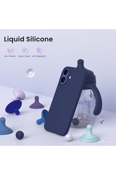 Delivus غلاف سيليكون لهاتف iPhone 16، ناعم الملمس، مضاد للخدش والصدمات، غلاف هاتف واقٍ رفيع