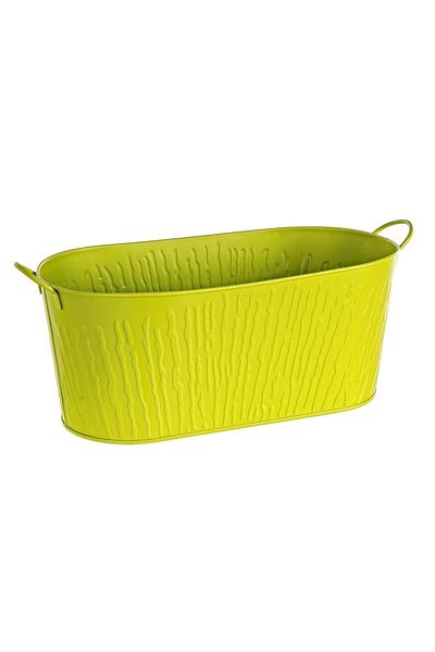 Bizzotto Ghiveci Metalic Oval Verde 33 Cm X 15 Cm X 14 Înălțime