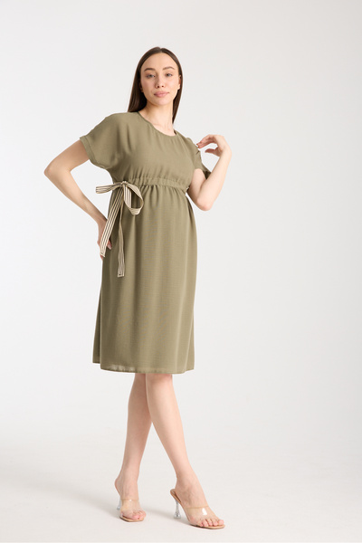 Entarim Pregnant Linen Side Tie Dress