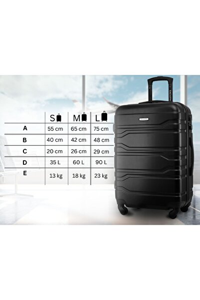 zagatto Troler mediu, Negru, 65x42x26 cm, Bagaj cala, 60L, Troller, Cifru, 4 roti 360, Valiza ABS, ZG503B