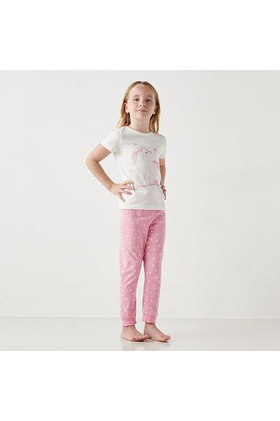 Juniors Unicorn Print T-Shirts And Pyjamas - Set Of 2