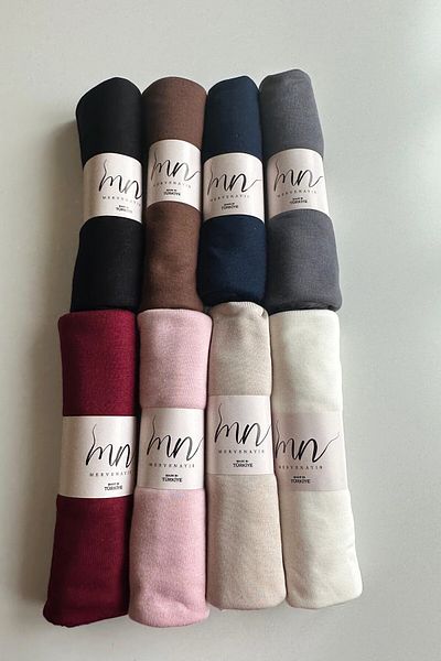 Merve Nayir 8 Li Combed Cotton Shawl Set Jersey Shawl Lycra Shawl Jersey Hijab Lycra Hijab