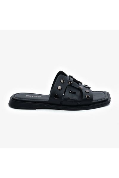 Greyder Papuci de damă din piele naturală neagră 5y2wt59250