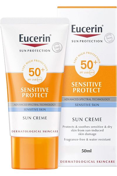 Eucerin Eucerin Sun Sensitive Protect Facial Sunscreen, SPF 50+, Water-Resistant, Fragrance-Free, 50ml