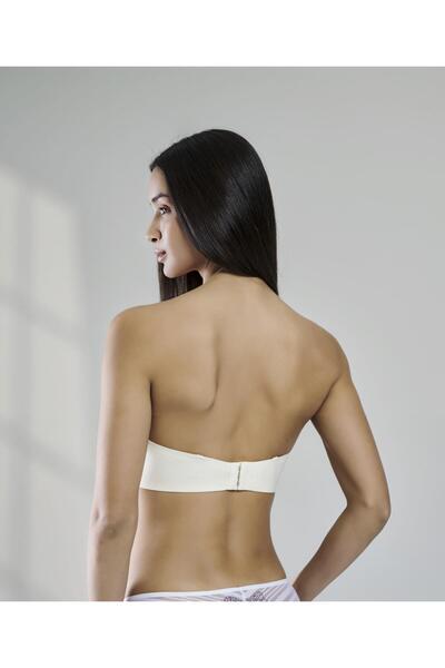 Yeni İnci НОВИЙ БІЛИЙ БЮСТГАЛЬТЕР БЕЗ БАЛЬКОНІВ З ЛЕГКОЮ ПІДКЛАДКОЮ BR103