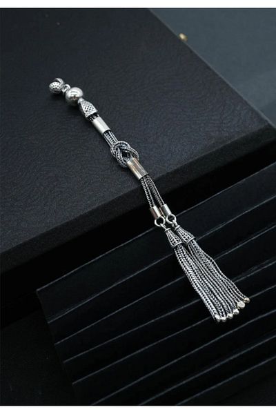 dergah tesbih Silver Shams Knot Tassel