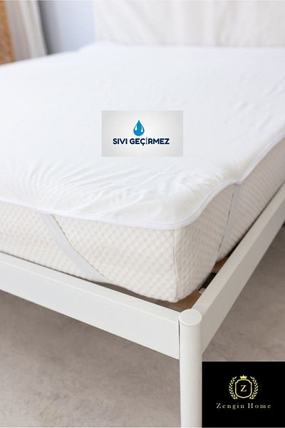 zenginhome Mattress Cover Corner Elastic Liquid Proof Single-Double Bed Protector-White
