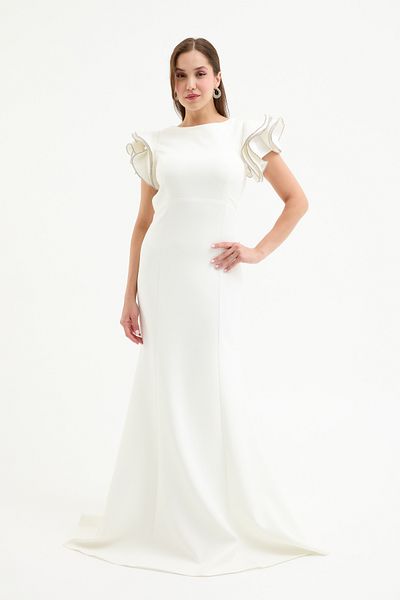 Lafaba Women's White Backless Long Evening Dress
