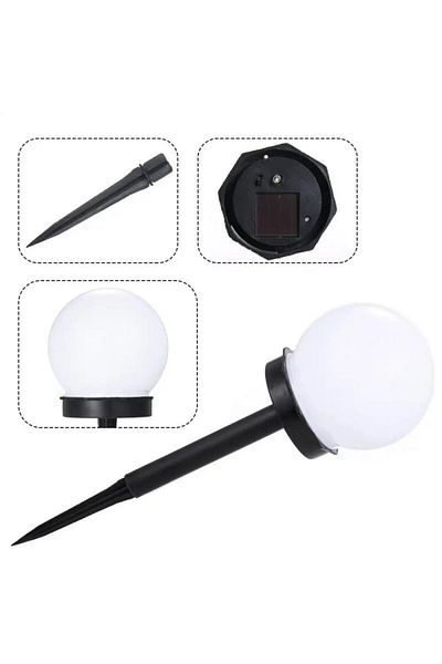 eyemazing Set of 2 Solar LED Lamps, Globe Style, 10 cm Diameter, Warm White, Weatherproof, eMazing