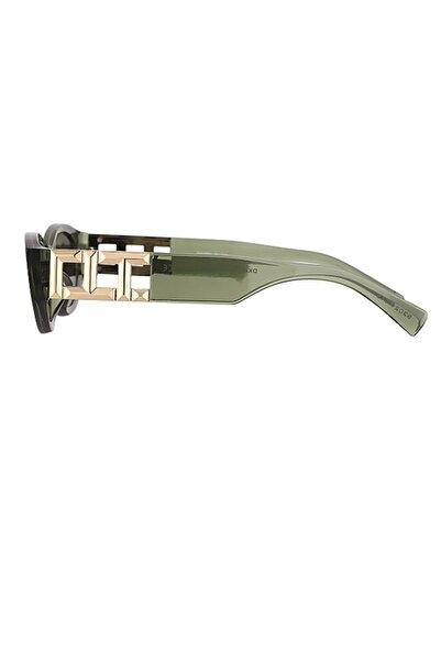 Daniel Klein Women's Sunglasses – Green Oval Frame, Gold Detailed Design