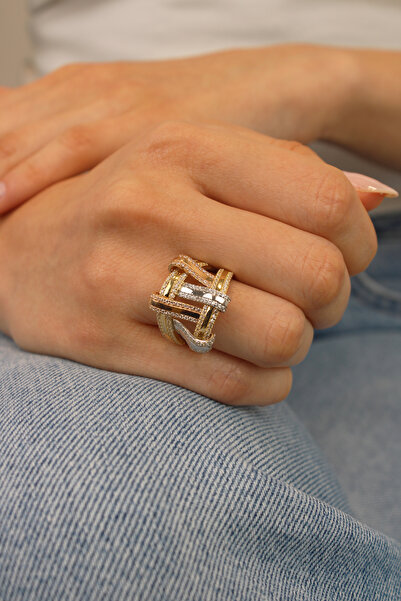 Net Kuyumculuk 14 Ayar Altın Taşlı Fantazi Yüzük