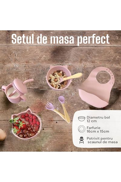 Malvys Baby and child feeding set, pale pink