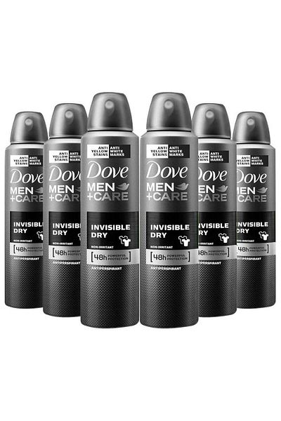 Dove مزيل عرق بخاخ جاف غير مرئي من مين+كير، 250 مل، عبوة من 6 قطع