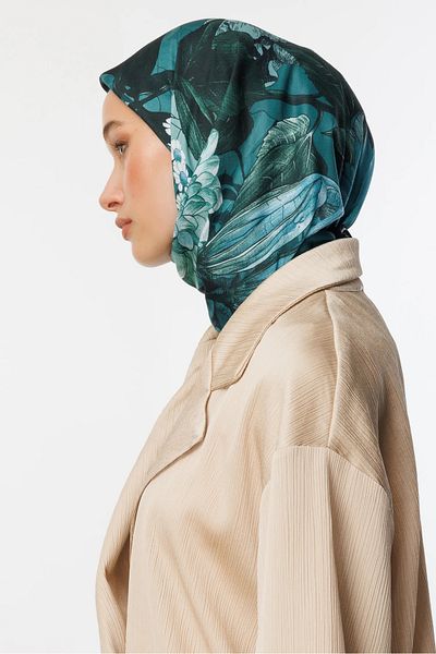 Mooncorn Βαμβακερό κασκόλ με σχέδιο Emerald Floren