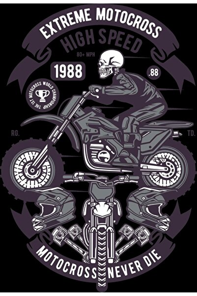 Reysa Tasarım ملصق إكستريم موتوركروس 10x10 سم ملصق ملون