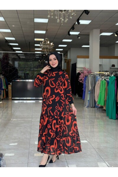 Zümra Tesettür Moda Melike Kaan Turuncu Beden 38