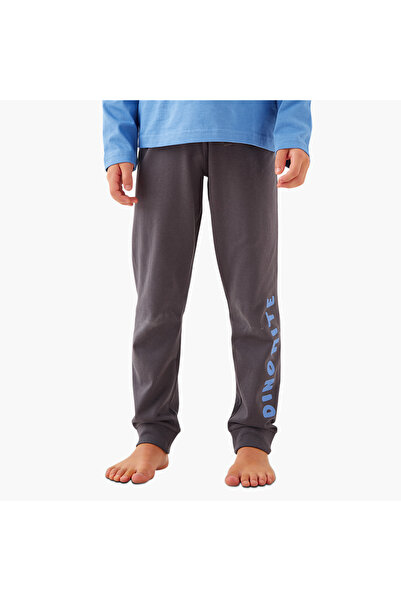 Juniors Dinosaur Print T-Shirt And Pyjamas - Set Of 2