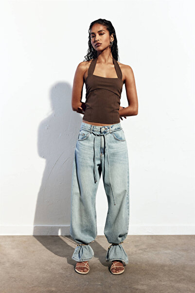 Pull & Bear Düz yaka top