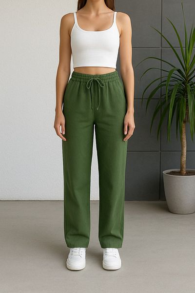 freemen Women's High Waist Gabardine-Linen Textured Pants – Breathable Fabric, 4 Seasons Comfort