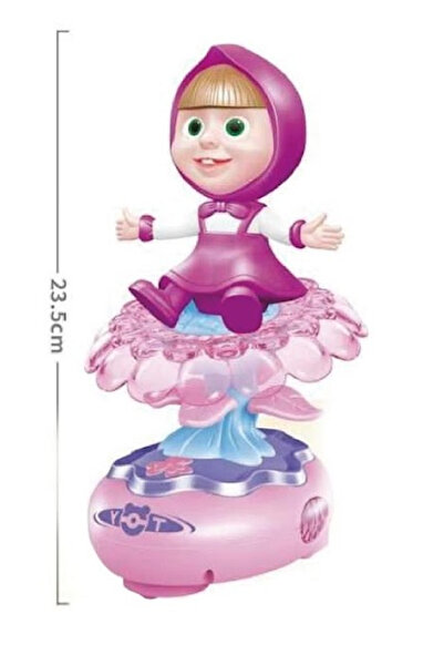 rexa دمية ماشا ذات البتلات الدوارة مع أضواء وعجلة عالمية