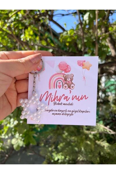 HEN GSM 15 Adet İnci Yıldız Anahtarlık Nikah Düğün Kına Nişan Sünnet Hafizlik