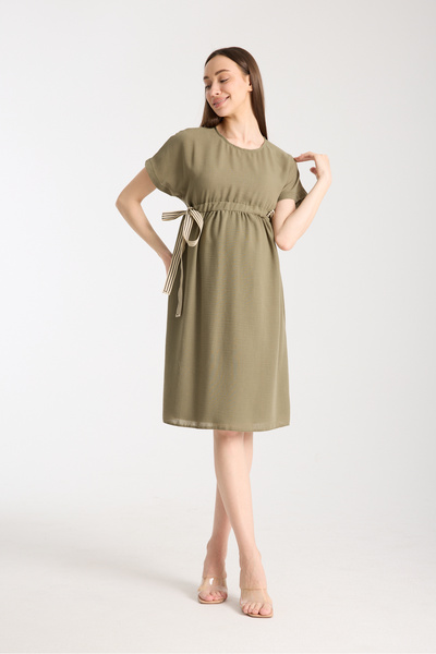Entarim Pregnant Linen Side Tie Dress