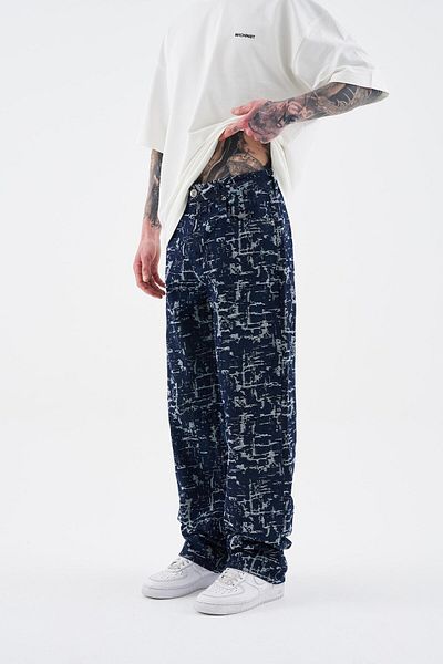 Machinist Men's Patterned and Textured Jean Blue