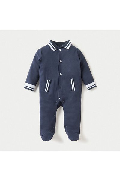 giggles Solid Closed Feet Sleepsuit With Long Sleeves
