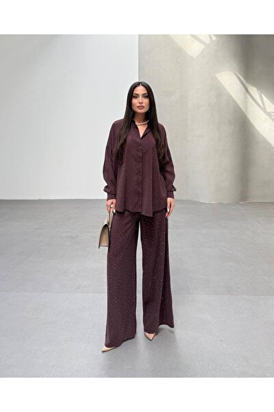 Ranasubaşı Serpme Stone Modal Suit Claret Red