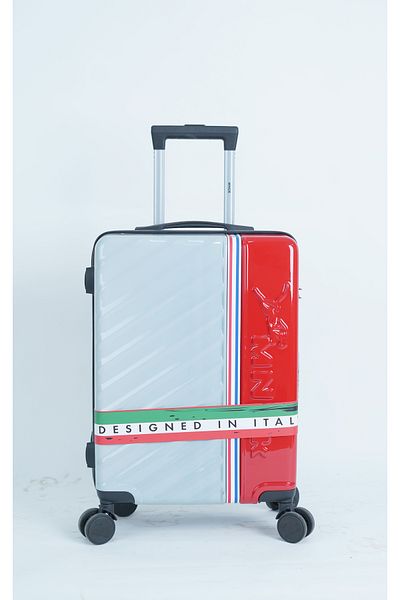 Mnuk Swagger Set Of 3 Luggage| Polycarbonate And Abs Hardside Trolley|20/24/28h| White Red
