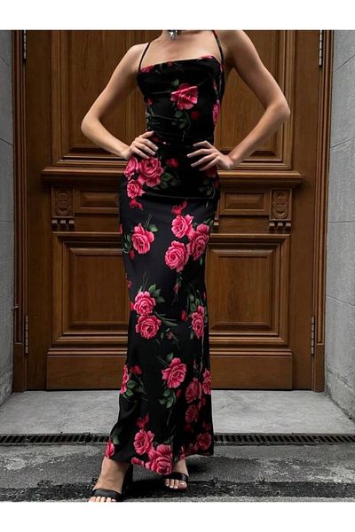 MAYHOŞ BUTİK Women's Flower Pattern Dress