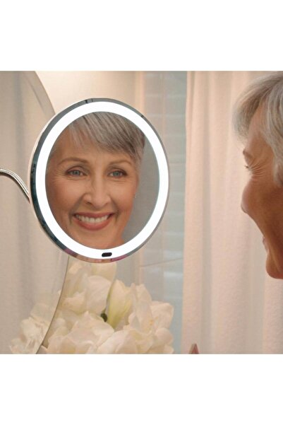 Flexible Oglindă cosmetică cu lumină LED, mărire 10x, 21 LED-uri, albă