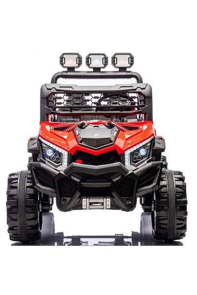 HASEPE Off Road Electric Car 12V with 3 Headlights, Remote Control for Parents, Big Tires
