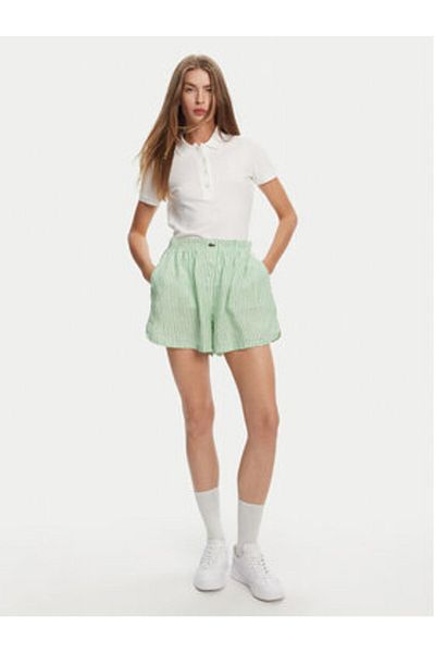Lacoste Pantaloni scurți din material textil pentru femei FF0226 verzi
