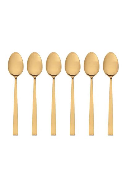 Porland Titanium Matte Gold Teaspoon 11 cm 6 Pcs