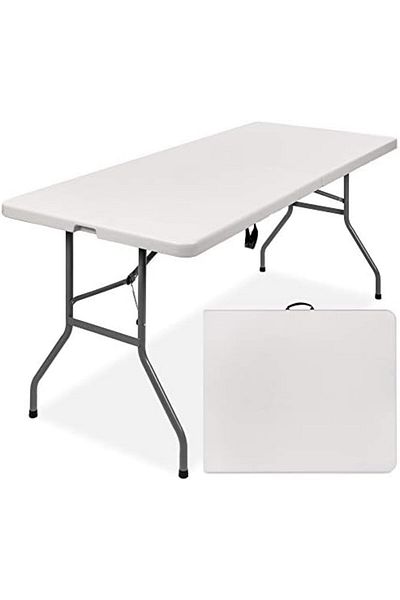 1st Folding Table 180 × 75 × 74 cm, by Piki, Metal, White