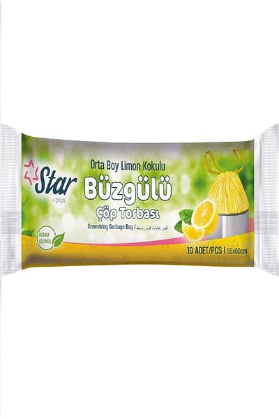 LİZYA BABY Star Plus Drawstring Garbage Bag 55X60 cm Lemon Scented Garbage Bag