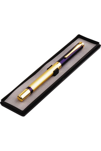 PERİBOİA Periboia Boxed Navy Blue Gold Design Rollerball Pen