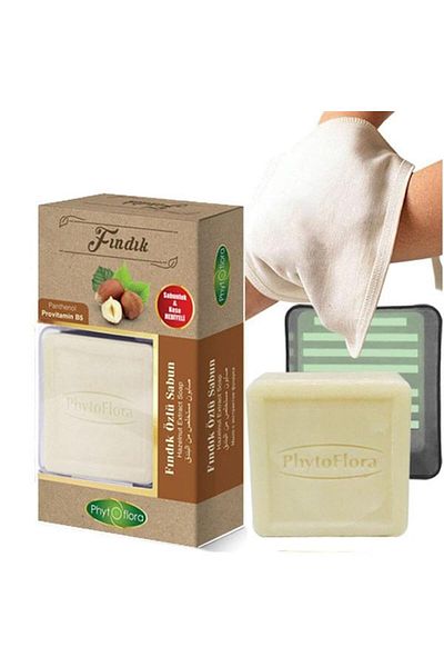Phytoflora Hazelnut Extract Soap with Pouch and Soap Dish Gift 125 Gr