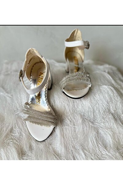 Gala önü açık taşlı topuklu çocuk ayk.