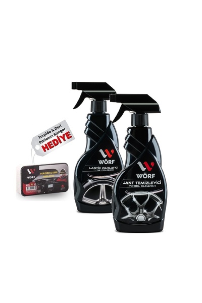 WÖRF Jant Temizleyici + Lastik Parlatıcı 500'er Ml + Sünger Hediyeli
