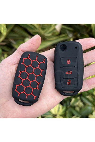 Alazpay Θήκη κλειδιού σιλικόνης με μοτίβο για Volkswagen Golf Passat Jetta Po...