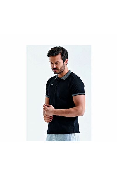 UHLSPORT 3201131-20.002 Ανδρικό μπλουζάκι Polo Neck Cotton Slınce M