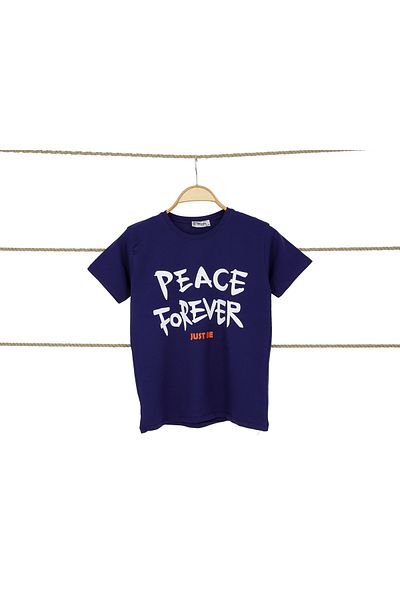 Atabay Kids Atabay 98-05-25 Girls Tshi̇rt Peace Forever Printed 12/16 Years