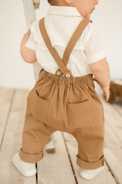 Kuarks Baby Boy Jumpsuit Canvas Strap Jumpsuit 100% Cotton Jumpsuit (Shirt Not Included)