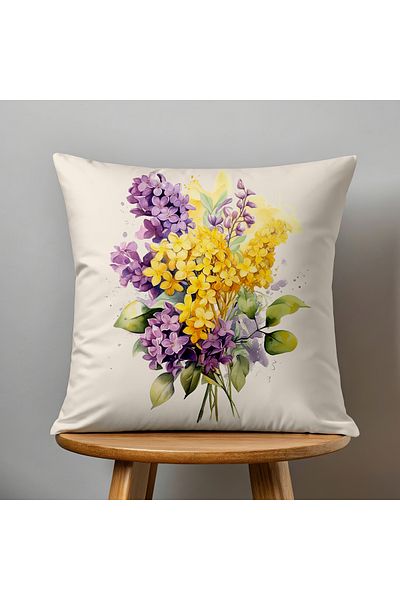 Filamente Double Sided Digital Printing Throw Pillow Cover Floral Pattern
