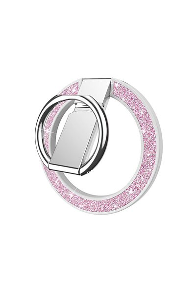 Choice White Pink Magnetic Ring Holder Glitter 360° Rotate Phone Stand for iphone 15 14 13 12 Fits for Magn