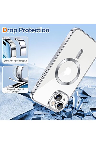 SKYDDAR INNOVATION Θήκη για iPhone 15 Plus, Πολυτελής Ασπίδα Magsafe, Αντικραδασμική Προστασία, Μπλε, σετ αυτοκόλλητων