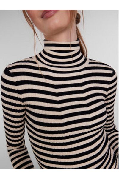 PIECES Women's Turtleneck 17115049 Beige, Colorful